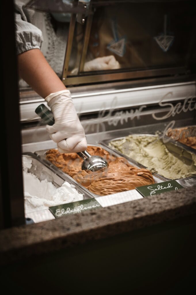 gelato cart for wedding evening dessert catering