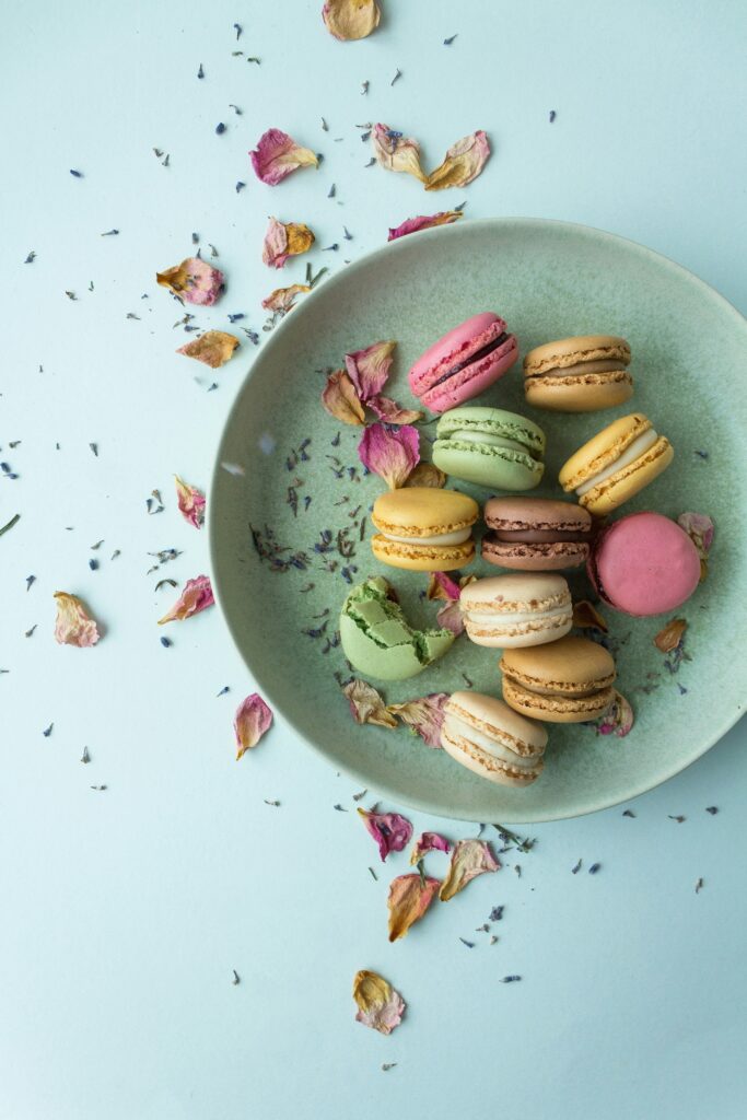 Macarons for wedding dessert and wedding favours