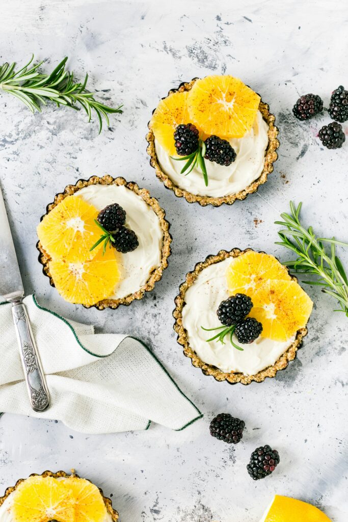 mini fruit lemon pies for wedding dessert