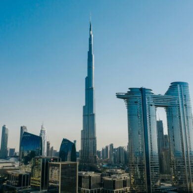 Dubai skyine with Burj Khalifa