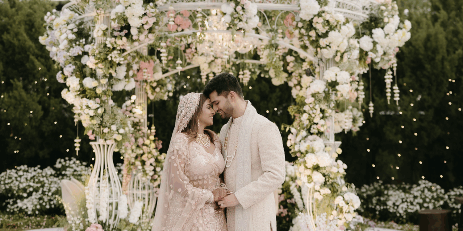 Taral Jadhav wedding, destination wedding, wedding designer, mountain wedding, designer wardrobe, Mussoorie, pastel decor