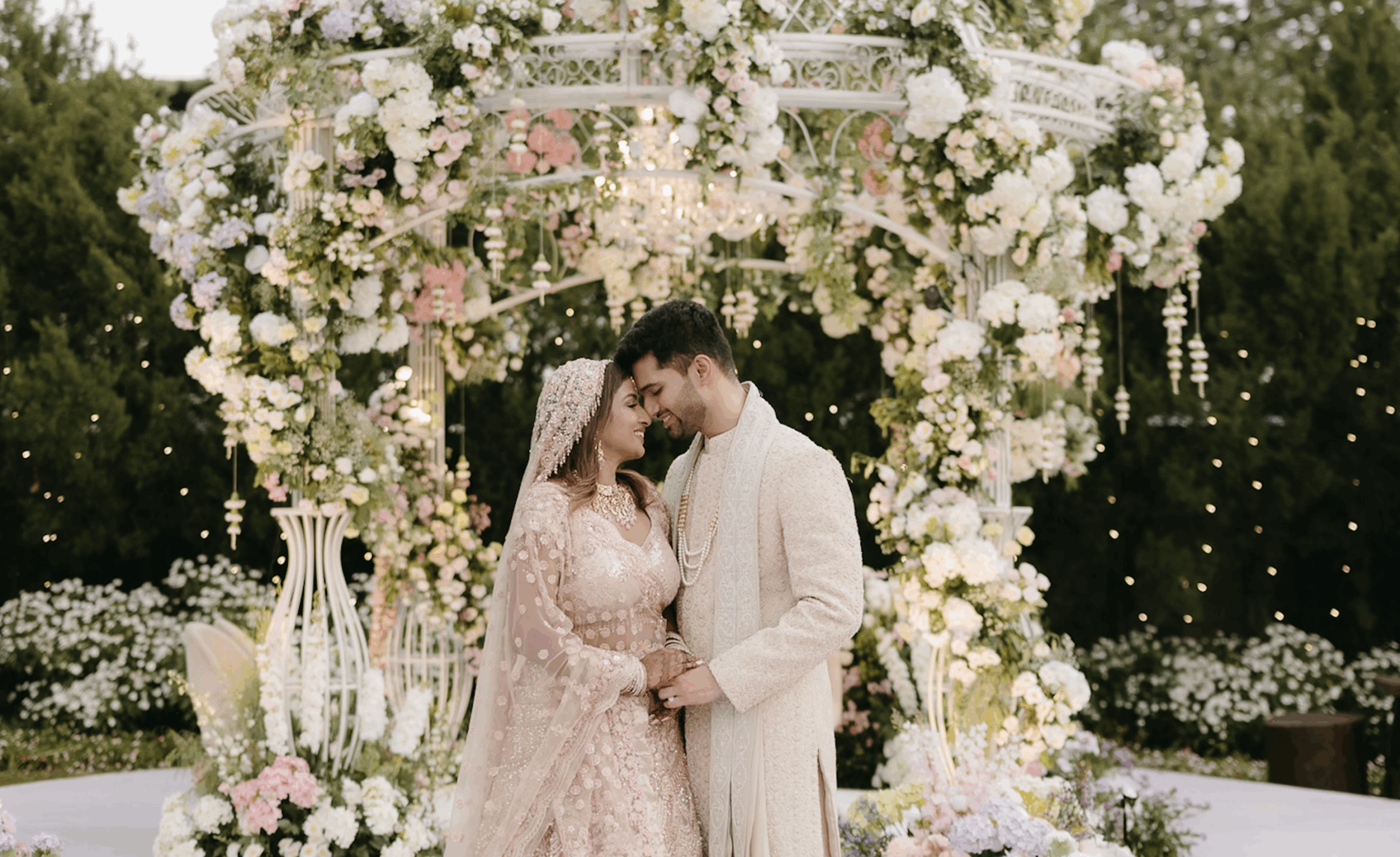 Taral Jadhav wedding, destination wedding, wedding designer, mountain wedding, designer wardrobe, Mussoorie, pastel decor