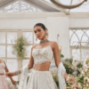 Mongas, lehenga, white lehenga, bridesmaid lehenga, effortless lehenga, lightweight lehenga, designer lehenga, yellow lehenga