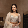 Monga's London, lehenga, designer lehenga, white lehenga, bridal lehenga, wedding